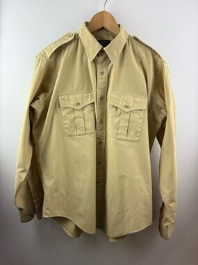 VTG Eddie Bauer Expedition Outfitter Safari Shirt Large Tall Made USA Gorpcore